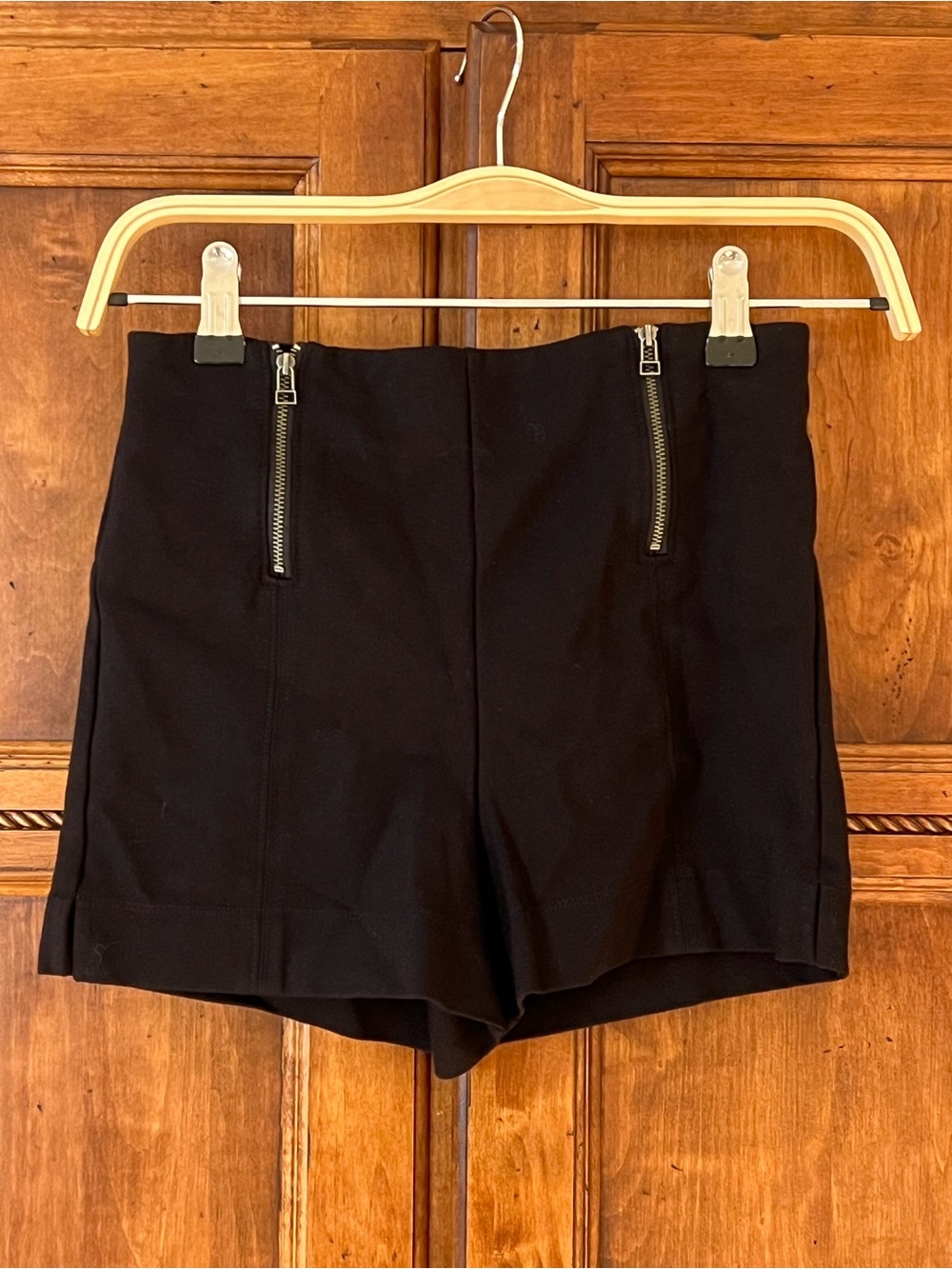 Sunday Best Black Short Shorts | Size 2 | Zipper Details | Like New